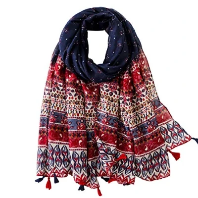 Image of FAIRYGATE Womens Scarf Large Flower Holiday Bohemian Scarves Shawl Wrap for All Seasons Beach Cover up Sarongs Ladies Scarfs Gifts Women 15231