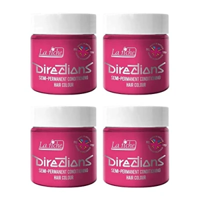 Image of 4x La Riche Directions Semi Permanent Hair Color 100ml Tub Carnation Pink