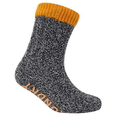 Image of Tokyo Laundry Scoresby Borg Lined Chunky Cable Knit Slipper Socks in Yolk Yellow