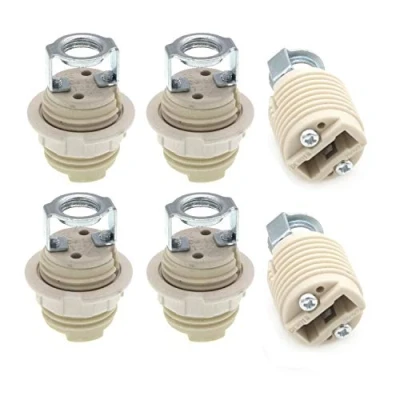 Image of G9 Lamp Holders with Bracket,G9 Threaded Ceramic Halogen Socket Ring and for Light Bulb (6 Pack)