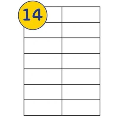 Image of LABELS4U 100 Sheets A4, 14 Labels per Sheet, Size 105 x 42.3mm (1400 Labels)
