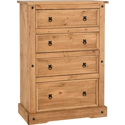 Image of Seconique Corona 4 Drawer Chest in Distressed Waxed Pine