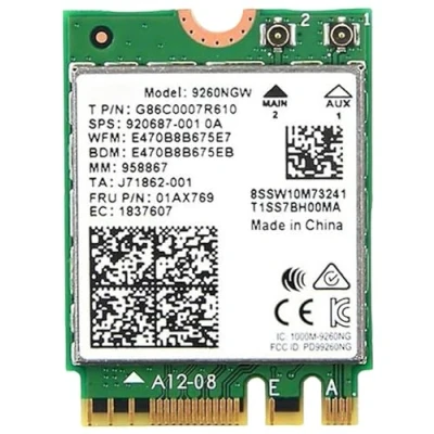 Image of HighZer0 Electronics AC 9260 802.11ac M.2 Bluetooth 5.1 Legacy Network Card WiFi 5 up to 1.73Gbps, MU MIMO Compatible with Intel, AMD, Linux &amp; Windows 10/11 9260NGW Adapter