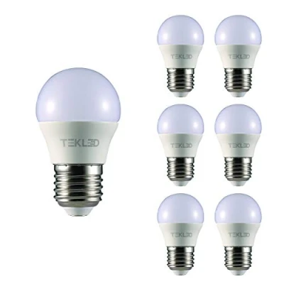 Image of TEKLED® G45 Golf Ball LED Bulbs E27 Edison Screw Energy Saving 5W Light Bulb 40W Incandescent Equivalent 2700K 400LM NONDIMMABLE 6 Pack Warm White