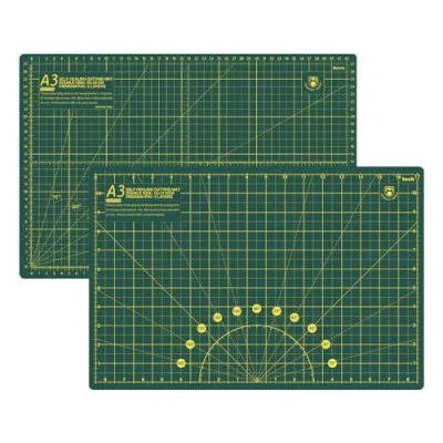 Image of Headley Tools 12 x 18 Inch Self Healing Cutting Mat, Durable Rotary Mat Double Sided 5 Ply Gridded A3 Board for Craft, Fabric, Quilting, Sewing, Scrapbooking Project, Green