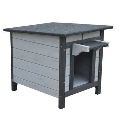 Image of BUNNY BUSINESS Rabbit/Guinea Pig/Cat Wooden Hide House Run 50 x 42 43cm (DARK GREY)