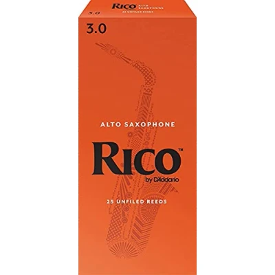 Image of D’Addario Woodwinds Rico Alto Sax Reeds for Saxophone Crafted Beginners, Students, Educators Strength 3.0, Pack of 25