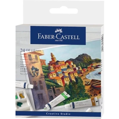 Image of Faber Castell Creative Studio Oil Colours, 24X 20ml Tubes, Multicoloured, , For Art, Craft, Drawing, Sketching, Home, School, University, Colouring