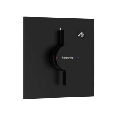 Image of hansgrohe DuoTurn E shower mixer conceiled for 1 function, tap square, single lever iBox universal 2, matt black, 75617670