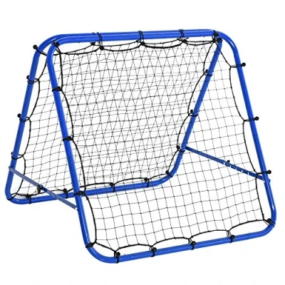 Image of HOMCOM Double Sided Football Rebounder Net, Rebound Net Target Goal with 5 Adjustable Angles, Garden Training Equipment for Youth, Blue