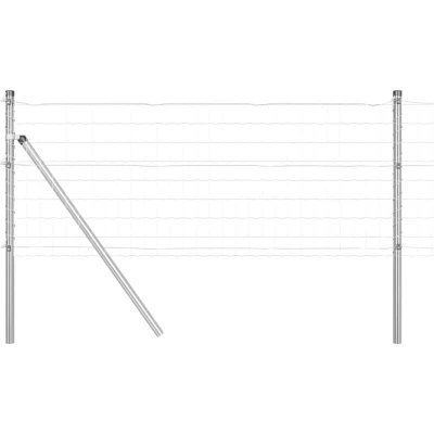 Image of vidaXL Euro Fence with 13 Posts 0.4x25 m Galvanised Steel