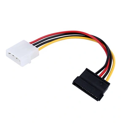 Image of VGEBY 6 Inch 4 Pin Male To 15 Female SATA Extension Cable Power Adapter