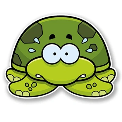 Image of 2 x 10cm Turtle Tortoise Vinyl Sticker Laptop Car Helmet Kids Animal Fun #6087 (10cm Wide 7.5cm Tall)