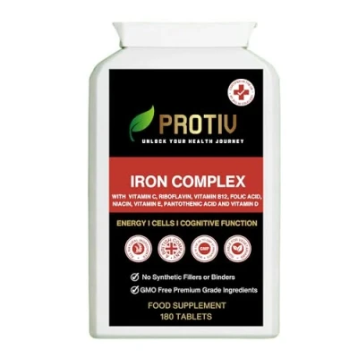 Image of Multivitamin Plus Iron 180 Tablets Daily One A Day with Vitamin C, B, and D Immune Support Suitable for Men Women UK Manufactured to GMP Standards