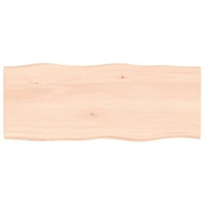 Image of vidaXL Table Top in Solid Oak Wood with Live Edge Design DIY friendly Untreated Surface for Home or Commercial Use Size: 100 x 40 2 cm.