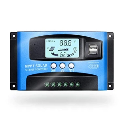 Image of SolaMr 60A Solar Charge Controller 12V/24V Panel Battery Regulator with LCD Display and Dual USB Port
