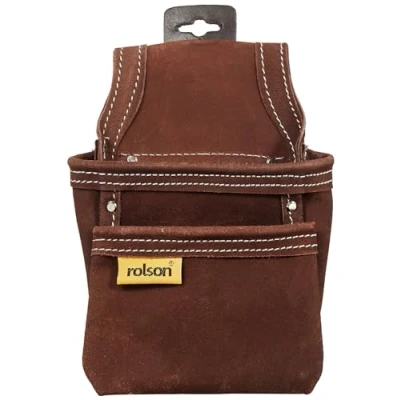 Image of Rolson 68150 Twin Pocket Leather Nail Pouch
