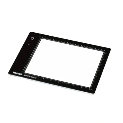 Image of Kaiser 202454 Slimlite Plano 5000K 10.5x15.5 Battery/AC Lightbox with USB Cable and Charging Adapter, Black
