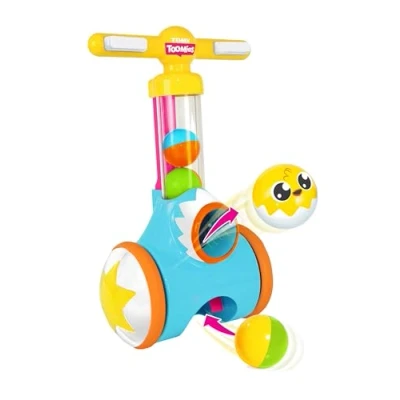 Image of TOMY Toomies Pic and Pop Push Along Baby Toy Toddler Ball Popper With Launcher Collector Suitable For 18 Months, 2 3 Year Old Boys Girls