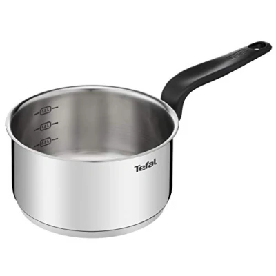 Image of Tefal Stainless Steel Saucepan, 2.1 L, Non Stick, Includes Lid, Suitable for All Hobs, Dishwasher Friendly, 18 cm