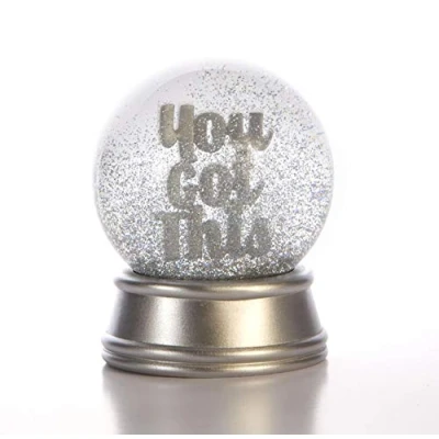 Image of Boxer Gifts You Got This Inspirational &amp; Motivational Glitter Snow Globe Ornament Heartfelt Gift For Her, Pregnancy, University Exams, New Job, Silver
