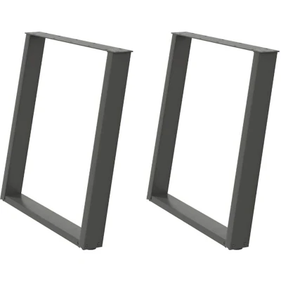 Image of vidaXL Dining Table Legs U Shaped 2 pcs Anthracite 70x(72 73) cm Steel