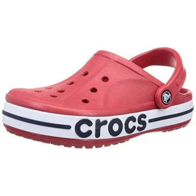 Image of Crocs Bayaband Clogs, Unisex Lightweight and Secure Fit Pepper/Navy Size 8 UK Men/ 9 Women