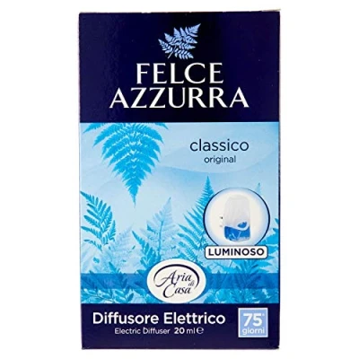 Image of Felce Azzurra 3.0 count Air Cleaner, Citrus, white, blue, Classic electric wicker, home deodorizing, area deodorizer