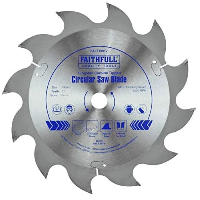 Image of Faithfull FAIZ19012 TCT Circular Saw Blade 190 mm x 16 Bore 12 Teeth