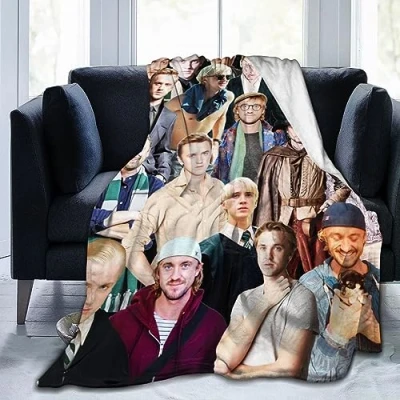 Image of Suehome Blanket Tom Felton Soft and Comfortable Wool Fleece Throw Blankets for Sofa Office car Camping Yoga Travel Home Decoration Cozy Plush Beach Gift