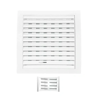Image of H&amp;C Vent White Ventilation Grille with Slider and Insect Protection 7,5 x Inch / 190 190mm │ Cover Extractor Air Covers for Inside Outside Pipe Wall Door Window