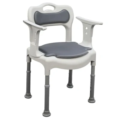 Image of Millercare Aquarius Adjustable Commode Chair Portable Toilet Seat for Elderly &amp; Disabled Versatile Comfortable Enhanced Mobility Independence Perfect Bedroom Shower Use