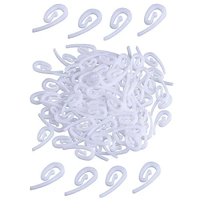 Image of PLASTIFIC Plastic Curtain Hooks Glider Hook White for Window Curtain, Door and Shower Gliders Curtain(Pack of 100)