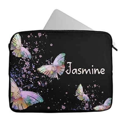 Image of Personalised Any Name Butterfly Design Laptop Case Sleeve Tablet Bag Chromebook Gift 1414 (14 15 inch)