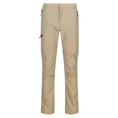 Image of Regatta Mens Leesville Ii Zip Off Walking Trousers Cargo Shorts, Oat, 40W EU Beige