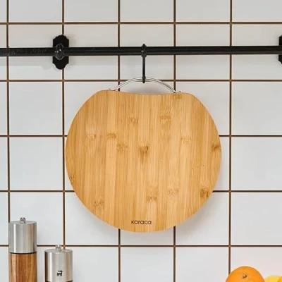 Image of Karaca Owen Bamboo Chopping Board Large Wooden Cutting for Kitchen