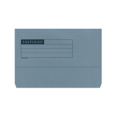 Image of Document Wallet Heavyweight, Half Flap, Foolscap, Blue, Pack of 50