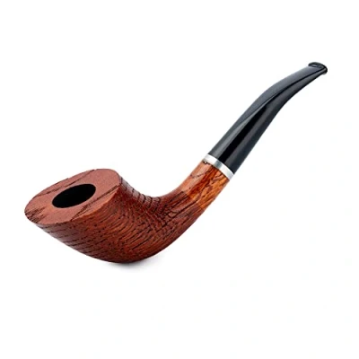 Image of Dr. Watson Tobacco Pipe, Calabash 20 series, Handmade from oak wood, Fits 9mm filter (Brown)