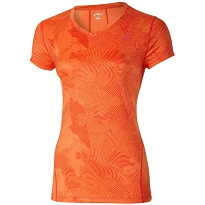 Image of Asics Motion Dry Womens Orange Running Top Pink Size Small