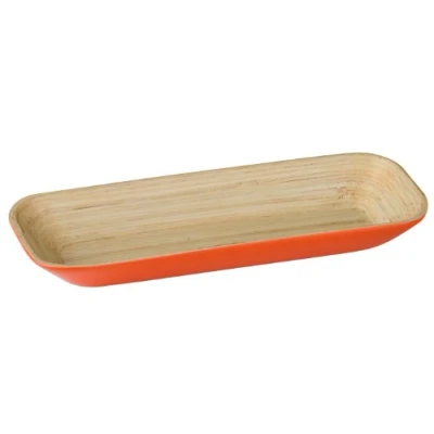 Image of Premier Housewares Kyoto Spun Bamboo Tray, 4 x 36 14 cm Orange