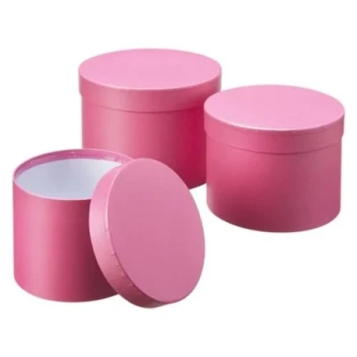 Image of OASIS Symphony Lined Florist Hat Boxes Set of 3 Strong Pink
