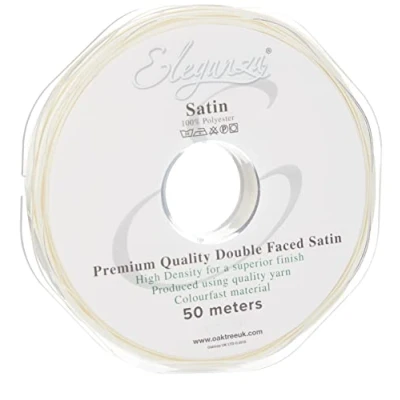 Image of Eleganza Double Faced Satin 3mm x 50m Ivory No.61