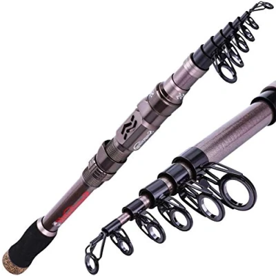 Image of Sougayilang Telescopic Fishing Rod 24 Ton Carbon Fiber CNC Machined Reel Holder Comfortable EVA Handle Travel for Trout Silver 3.0M