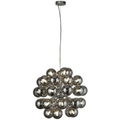 Image of Berry 27 Light Pendant, Chrome, Smoked Glass