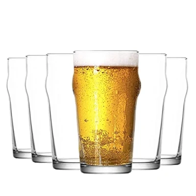 Image of LAV 12x Clear 570ml Noniq Craft Beer Glasses Large Lager Ale Cider Pilsner Drinking Pint Glass Pub Cup Set