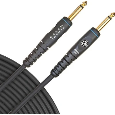 Image of D’Addario Accessories Custom Series Guitar Cables Instrument Cable with ¼ Inch Ends High Performance Cord For Guitars, Bass, Keyboards Mono Straight End, 5 feet