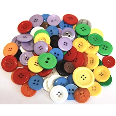 Image of celloexpress Pack of 100g Large MIX Mixed Sizes and Colours Various Buttons for Sewing Crafting