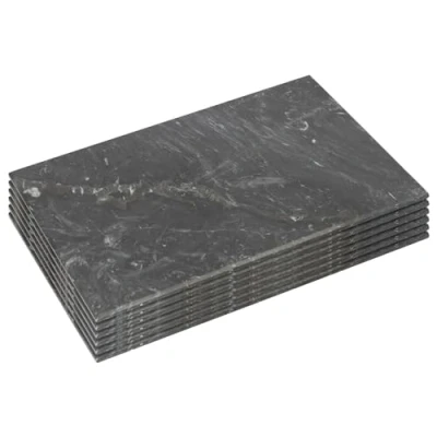 Image of 6x Black Rectangle Marble Placemats 30cm x 20cm By Argon Tableware