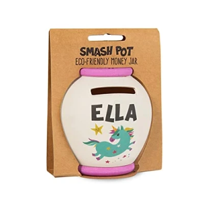Image of History &amp; Heraldry Personalised Bamboo Smash Pot Money box (Ella)