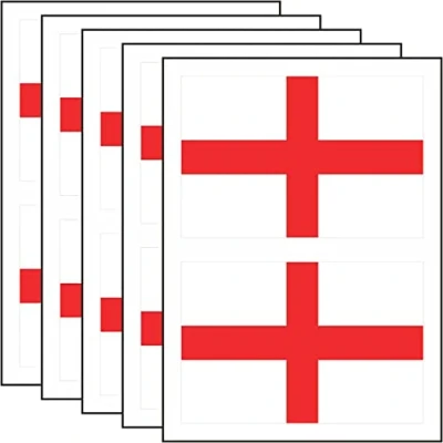 Image of 20 England Flag St George Cross Stickers Decals Football World Cup Car Decor